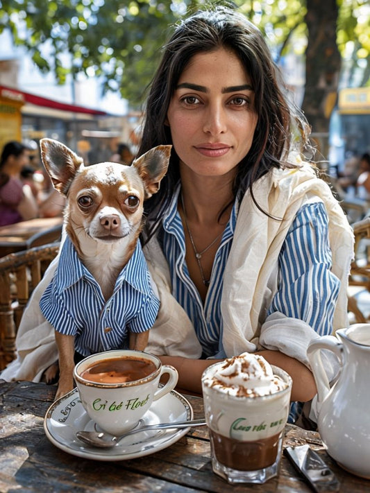 Blue Striped Shirt for Pets(Cats & Dogs) and matching Shirt for Humans- Made To Order