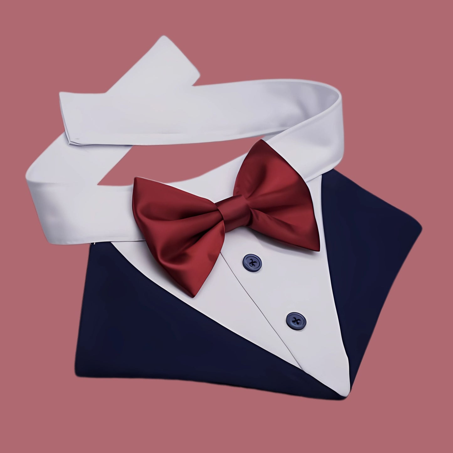 Tuxedo Style Pet Wear for Parties with Red Bow - For Cats & Dogs (Made to Order)